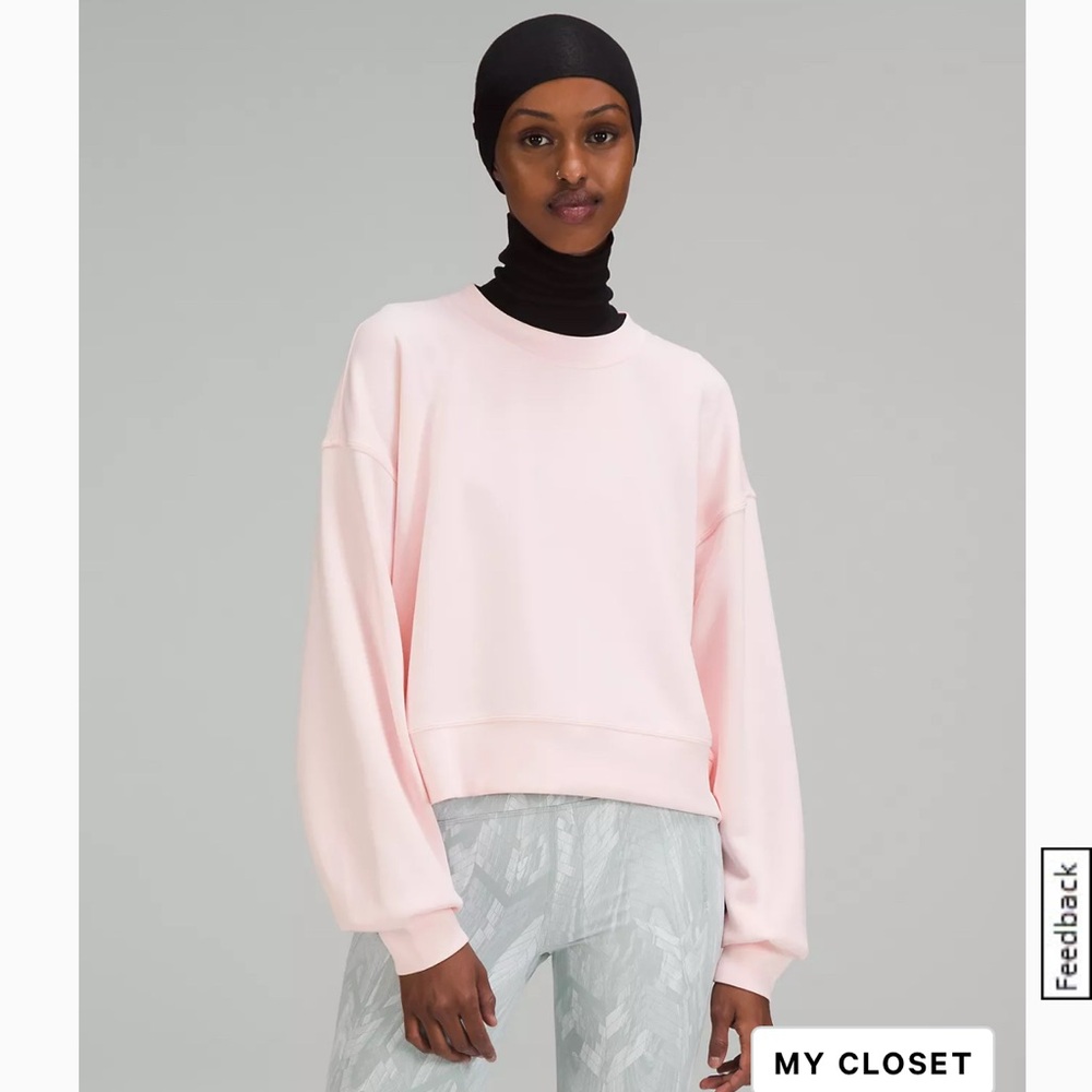 lululemon strawberry milkshake perfectly oversized cropped crew softstreme 12